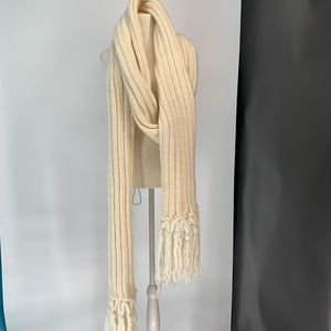 DOLCE GABANNA D&G white chunky knit wool scarf extra long wrap